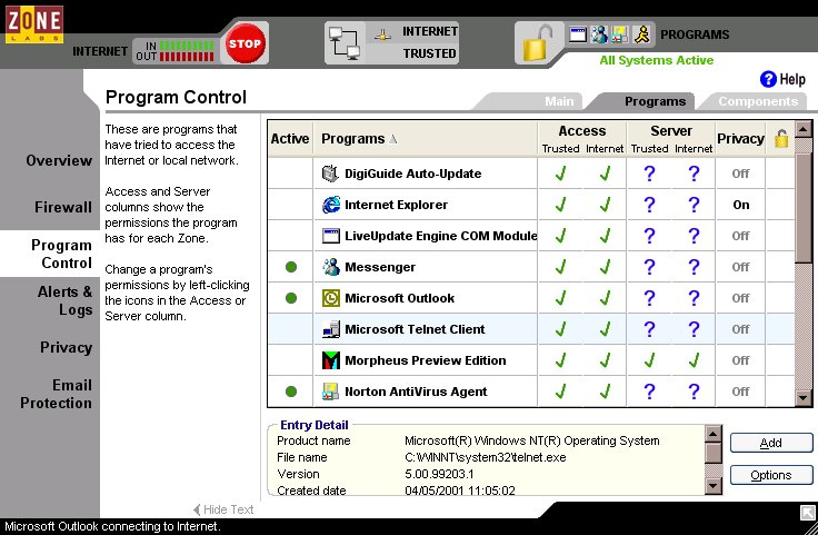 Программа trust. ZONEALARM Antivirus меню установки. Programs and components.